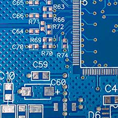 синяя печатная плата